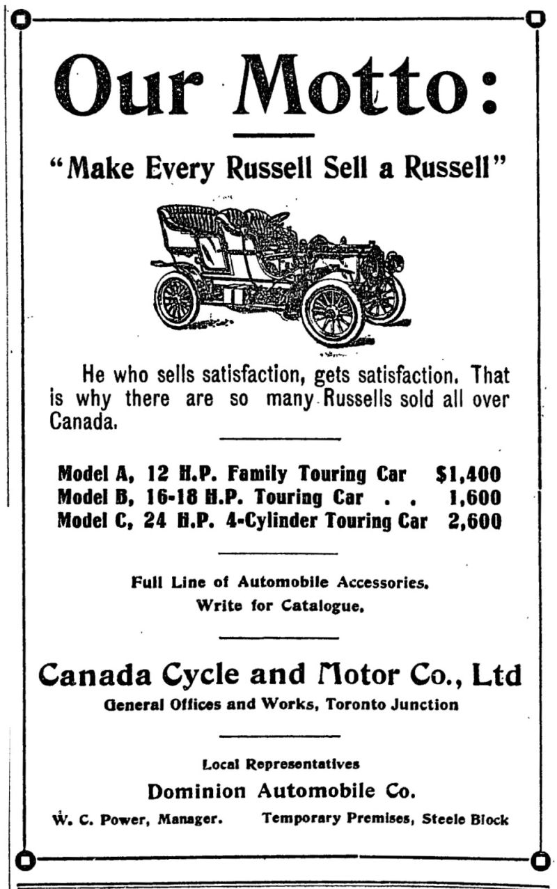 1906 Russell ad