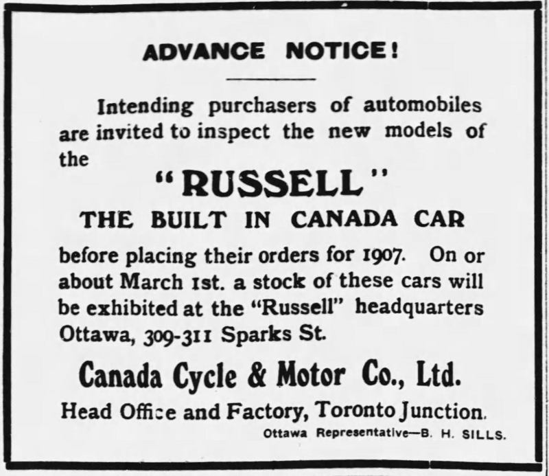 1907 Russell ad