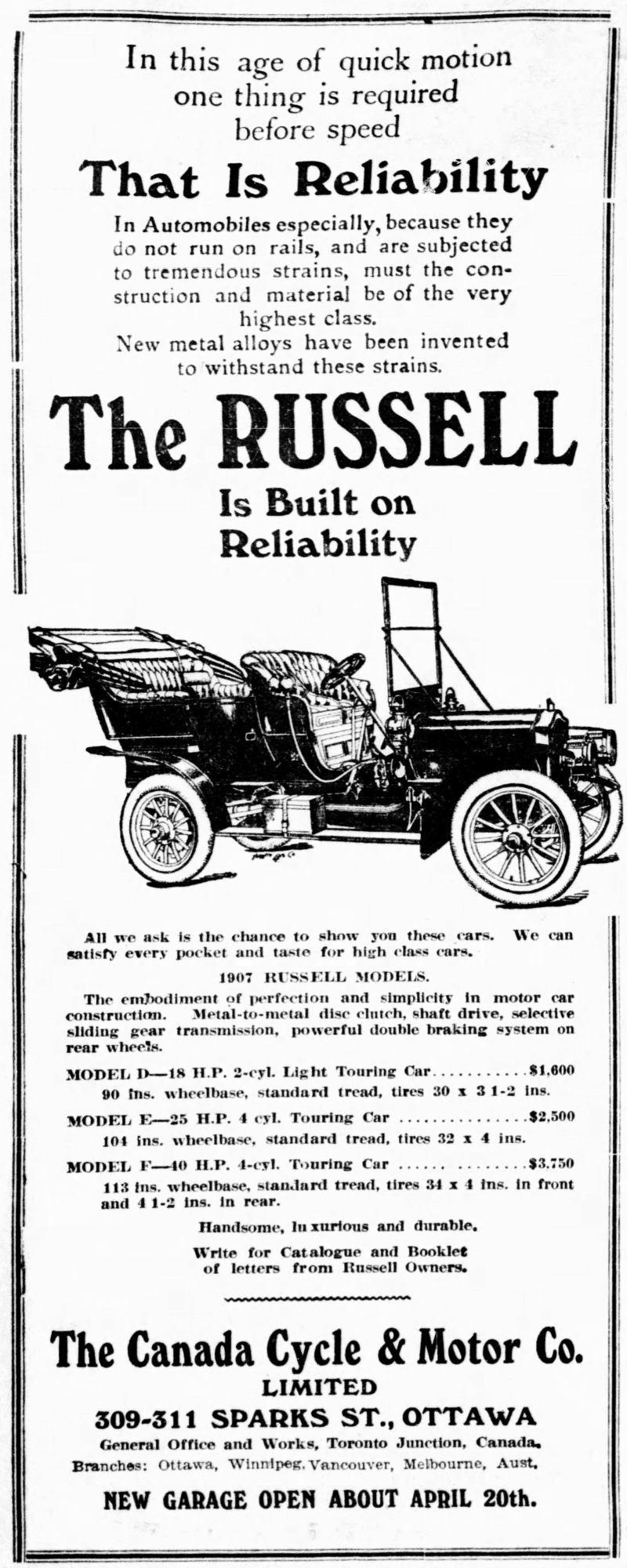 1907 Russell ad