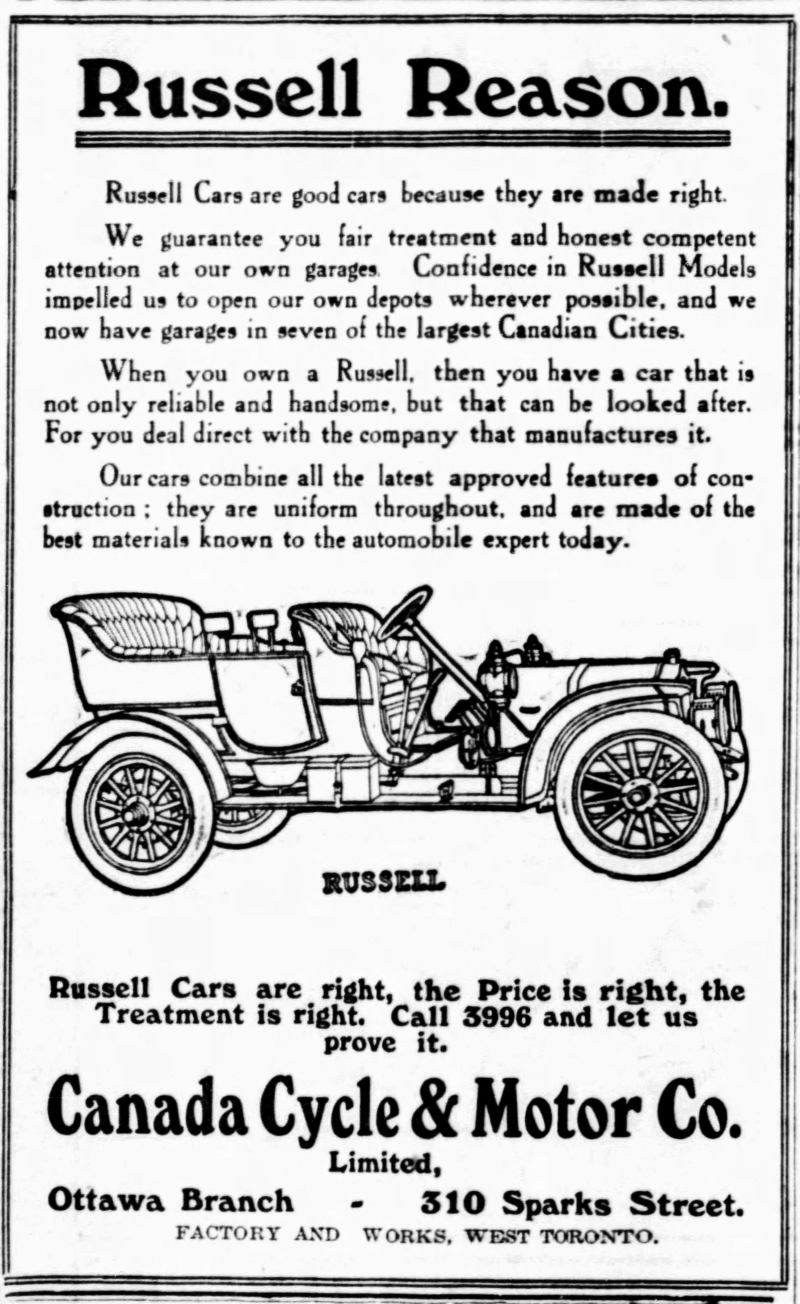 1908 Russell ad