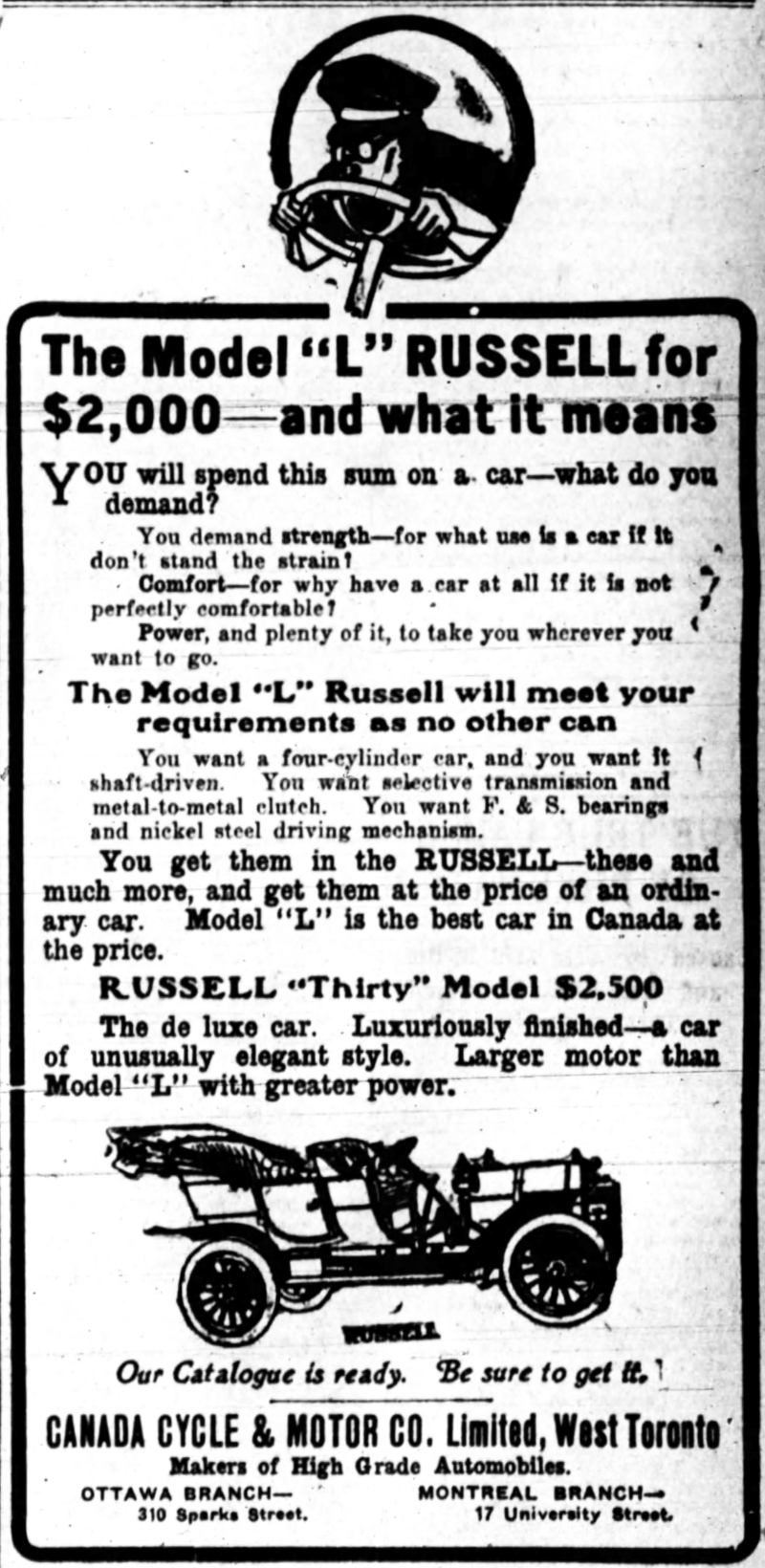 1909 Russell ad