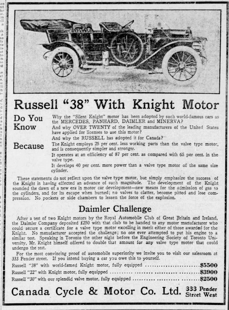 1910 Russell ad