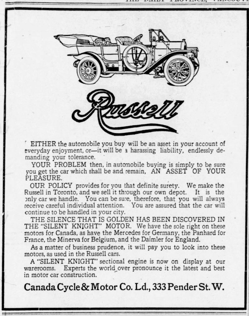 1910 Russell ad