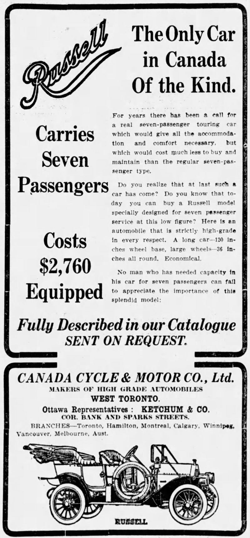 1910 Russell ad