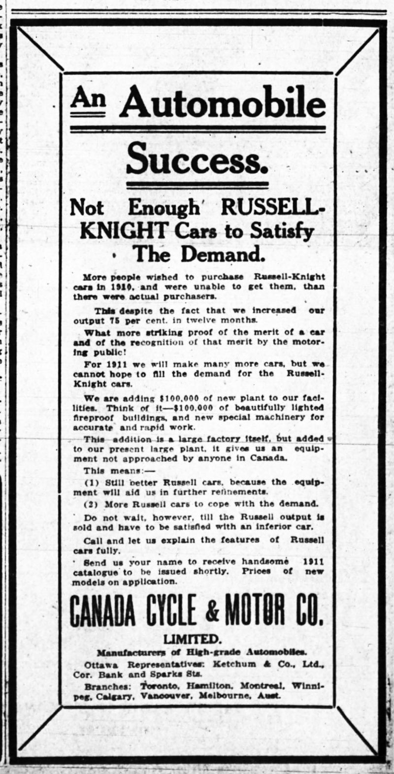 1911 Russell ad