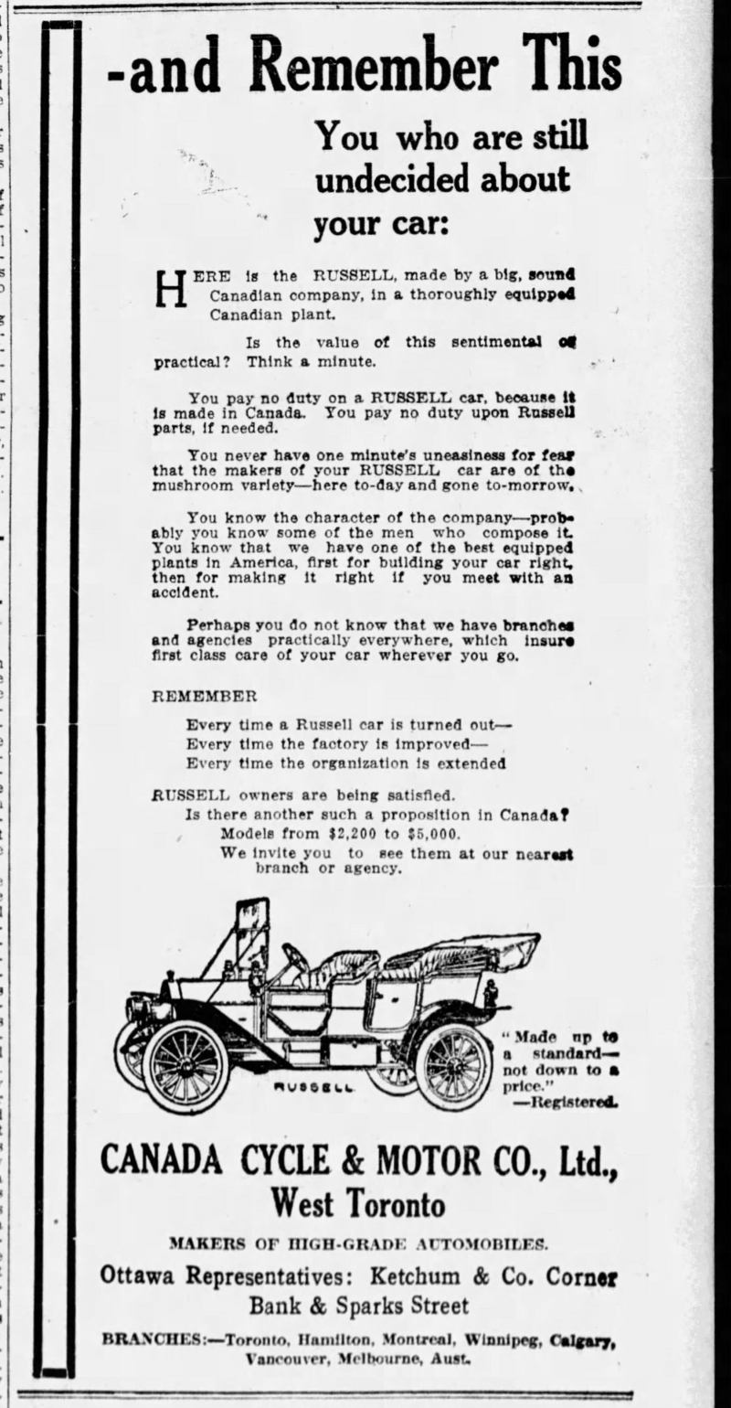 1911 Russell ad