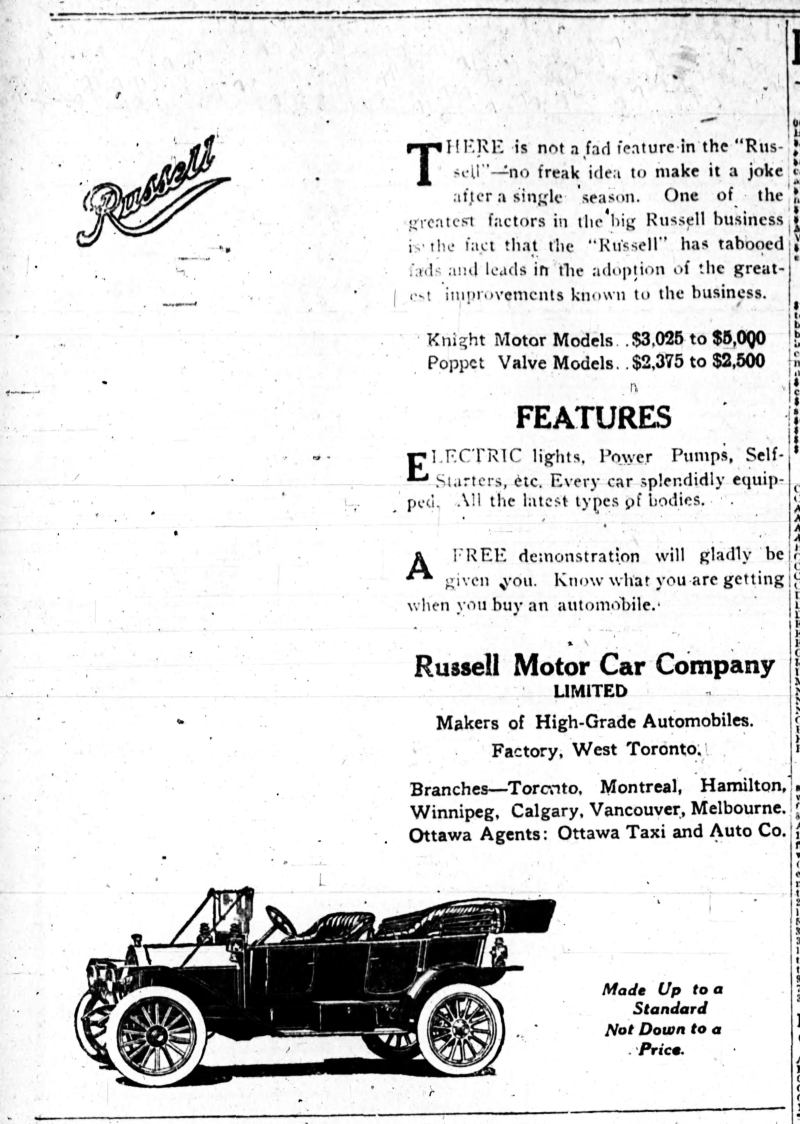 1912 Russell ad
