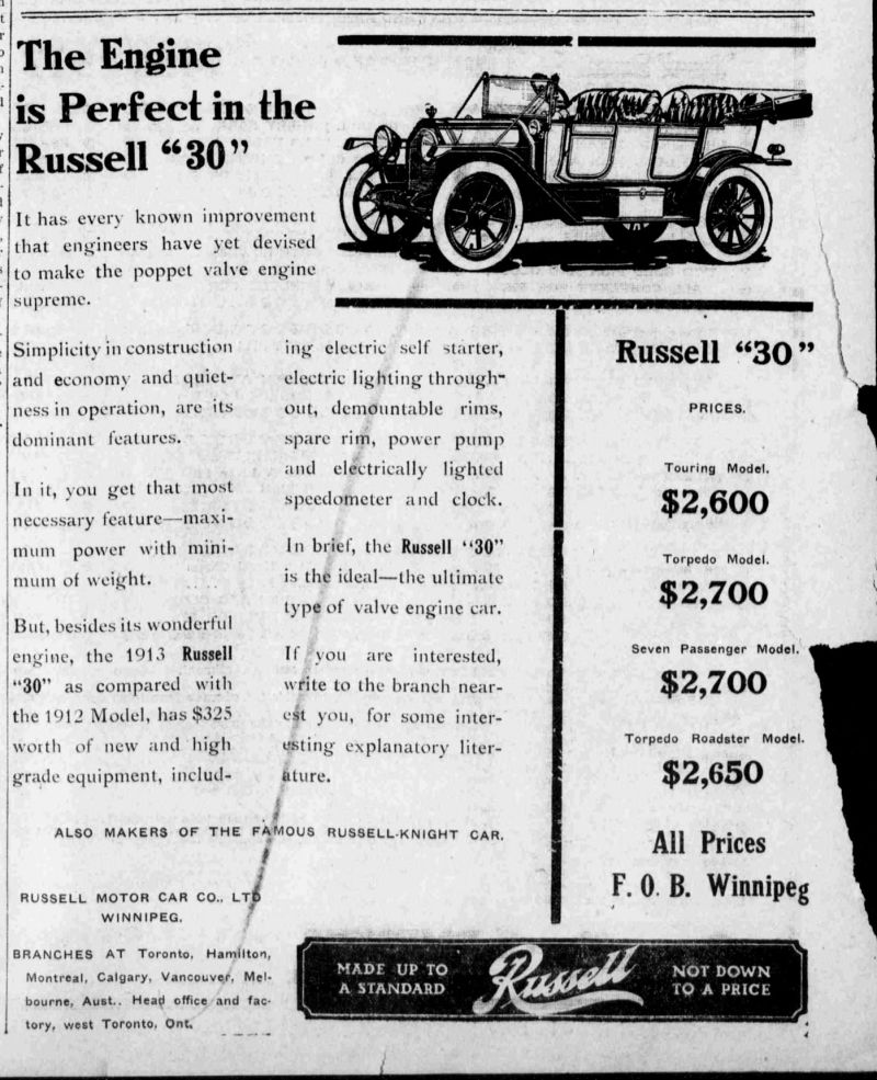 1913 Russell ad