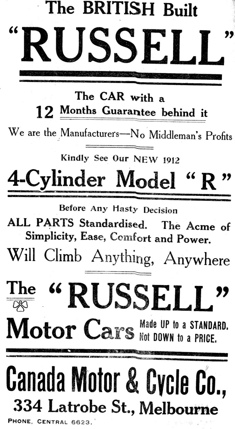 1912 Russell ad